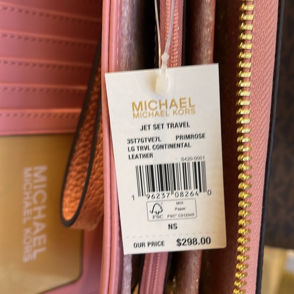 MICHAEL KORS
Leather Continental Wristlet Phone Case Wallet 
Primrose 
NWT - Picture 5 of 16